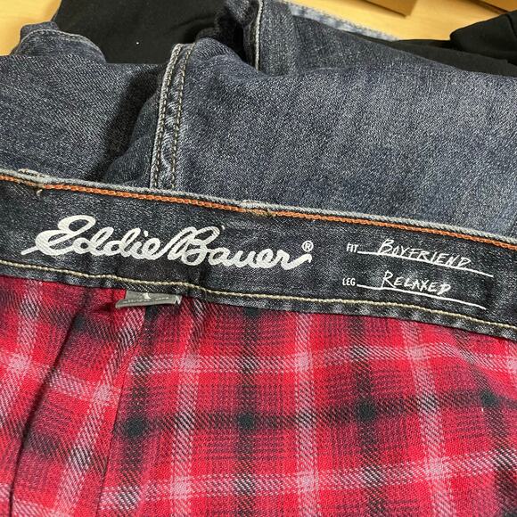 Eddie Bauer Women's Boyfriend Flannel Lined Utility Jeans - Size 16 - Plus Size - Picture 4 of 8